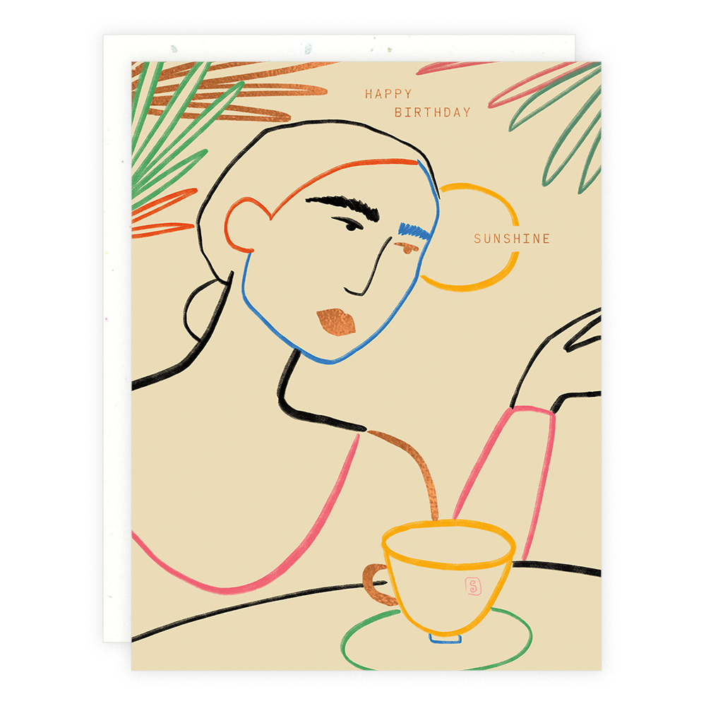 Colorful Contour Lady Card